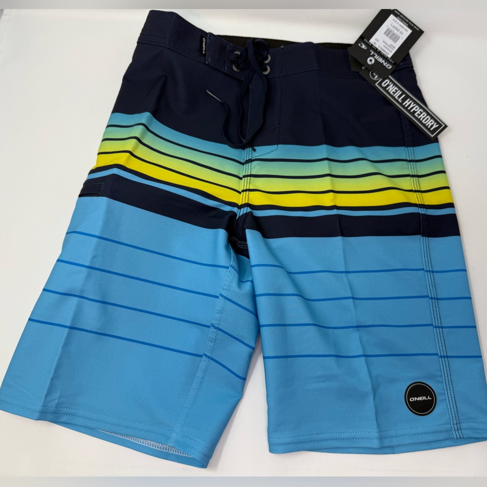 NWT O'Neill Board Shorts Boys Multicolor Striped, Hyperfreak Heist.